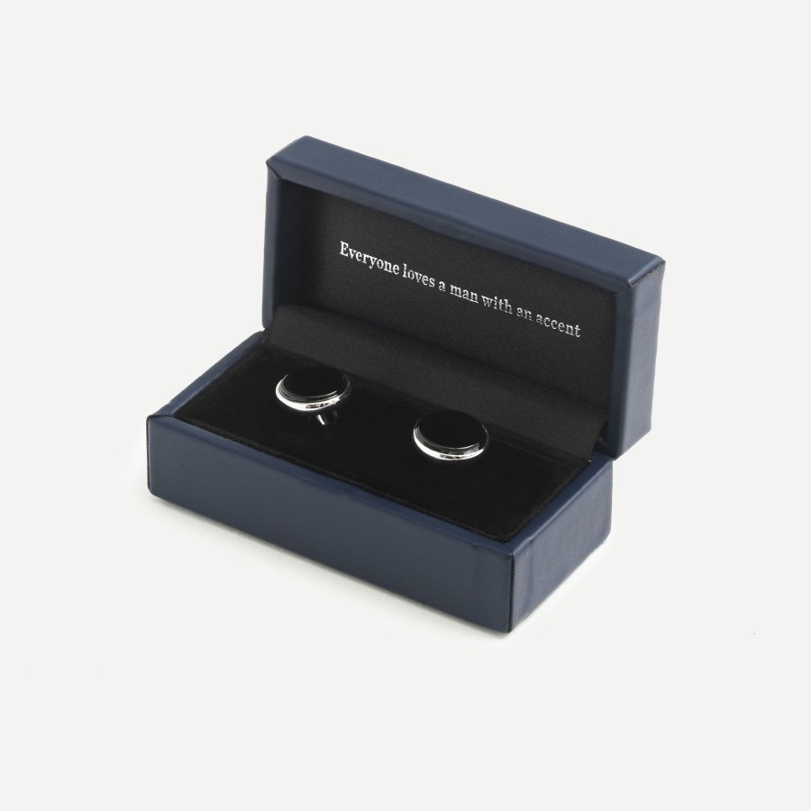 Clearance J.Crew Black Onyx Sterling Silver Rounded Cuff Links