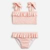 New J.Crew Minnow X Crewcuts Girls' Tie-Shoulder Two-Piece Swimsuit With Upf 50+