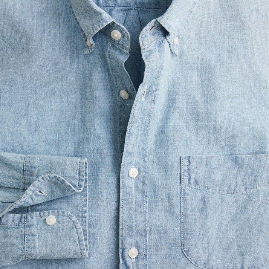 Best J.Crew Short-Sleeve Indigo Organic Chambray Shirt