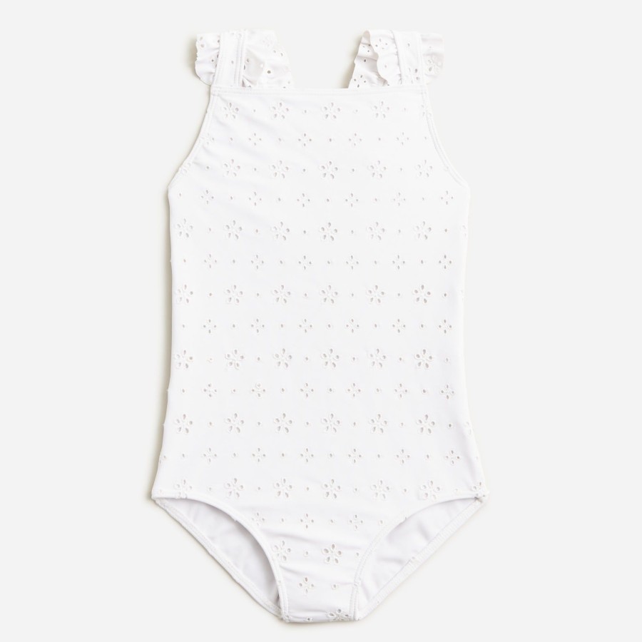 Clearance J.Crew Minnow X Crewcuts Girls' Eyelet One-Piece Swimsuit With Upf 50+