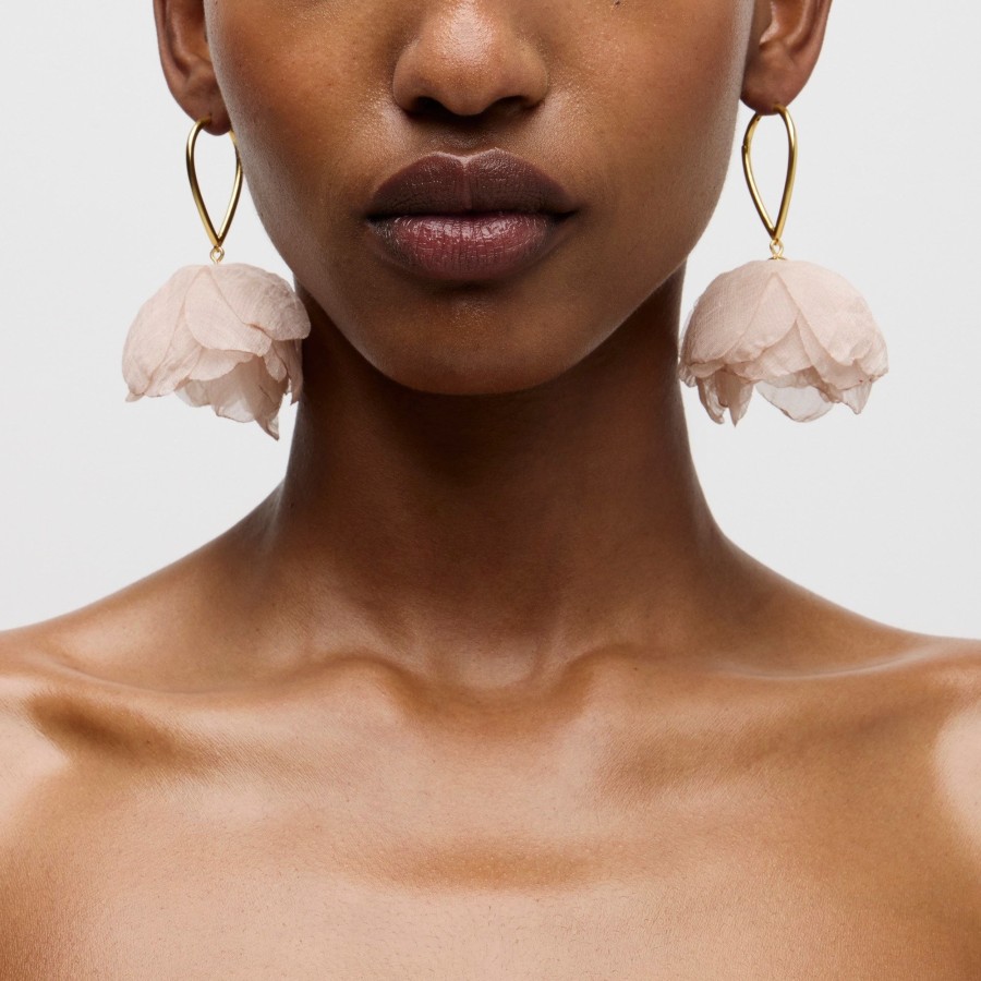 Online J.Crew Flower Applique Drop Earrings