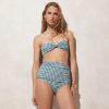 Clearance J.Crew Ruched High-Rise Bikini Bottom In Gingham