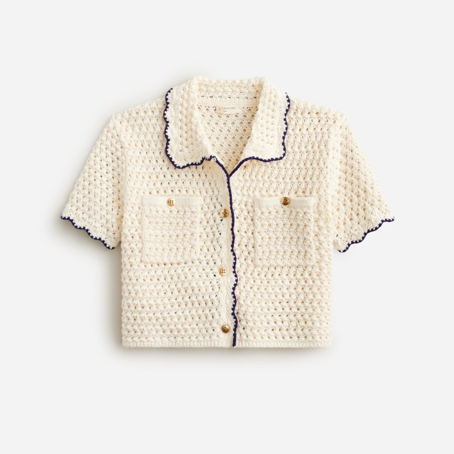 Hot J.Crew Girls' Crochet Button-Up Shirt