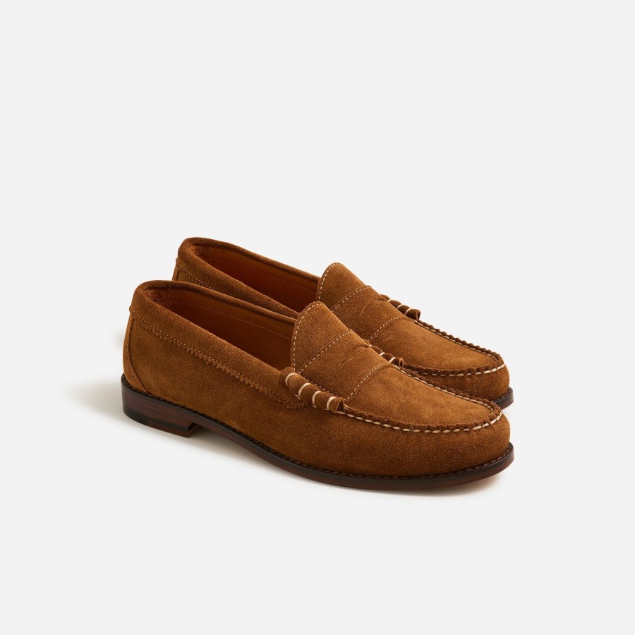 New J.Crew Camden Suede Loafers With Leather Soles