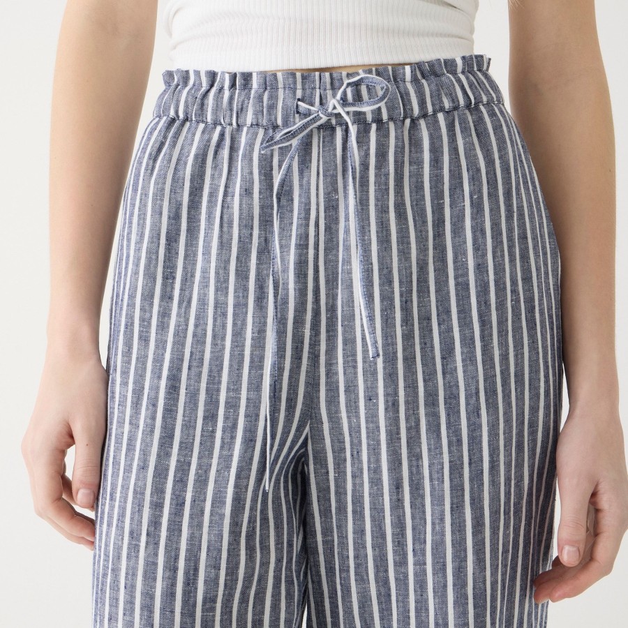 New J.Crew Soleil Pant In Striped Linen