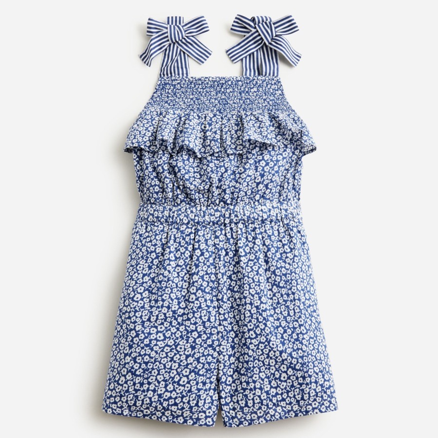 Best J.Crew Girls' Bow-Shoulder Romper In Cotton Voile Floral