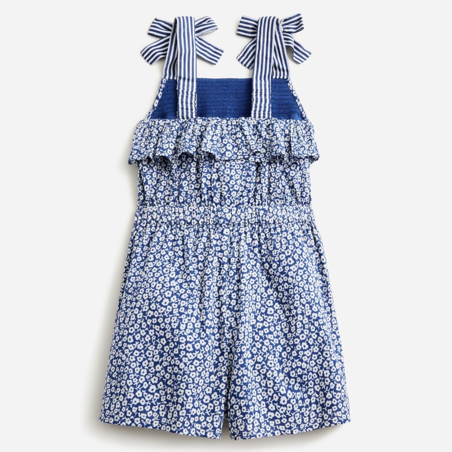 Best J.Crew Girls' Bow-Shoulder Romper In Cotton Voile Floral