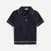 New J.Crew Boys' Tipped Short-Sleeve Sweater-Polo In Cotton