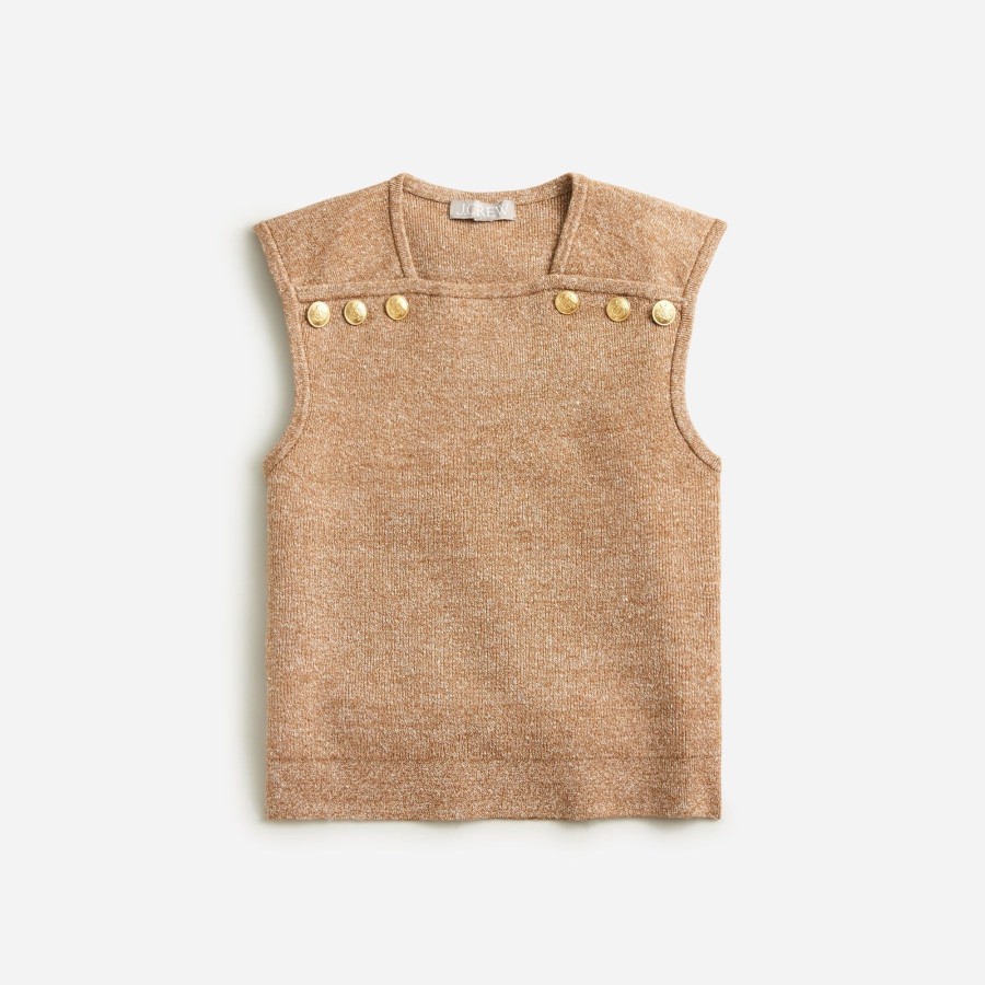 Best J.Crew Sweater Shell With Buttons In Merino-Linen Blend