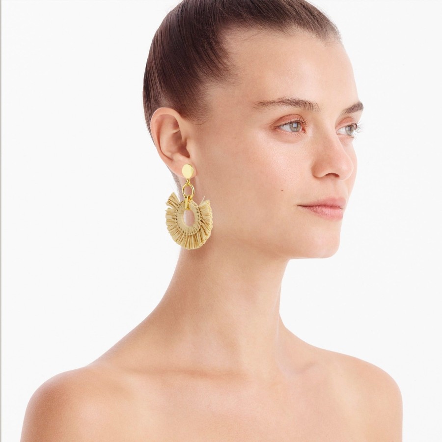 Wholesale J.Crew Raffia Fan Statement Earrings