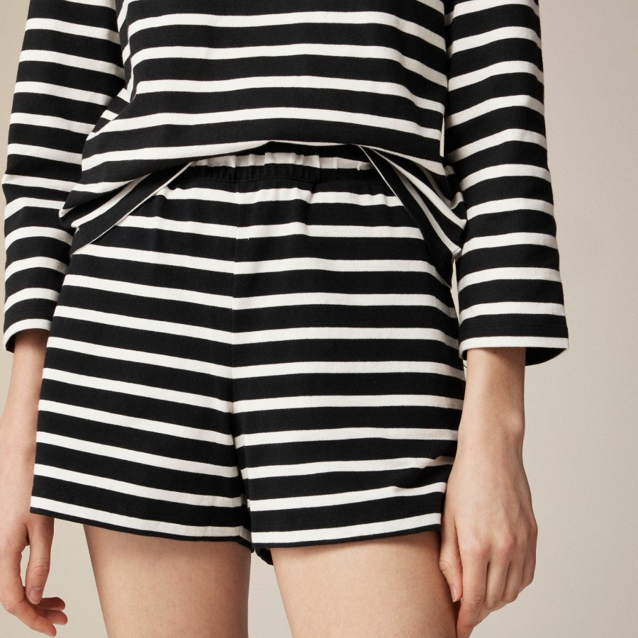 New J.Crew Pull-On Short In Stripe Mariner Cotton