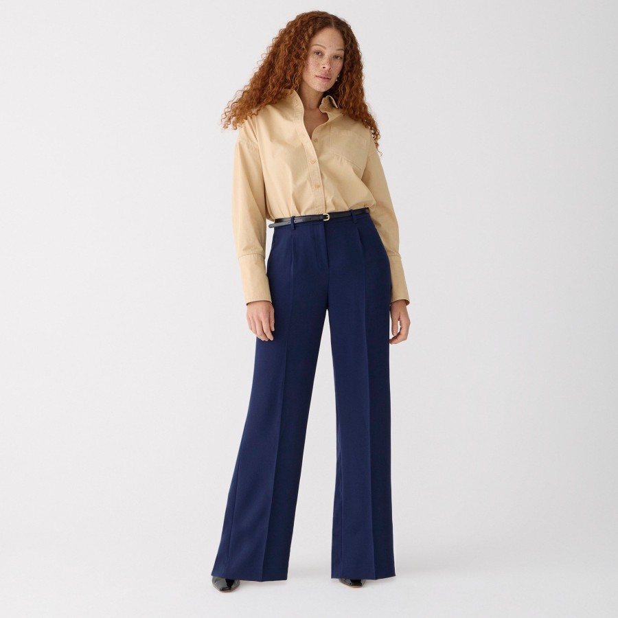 New J.Crew Wide-Leg Essential Pant In City Crepe