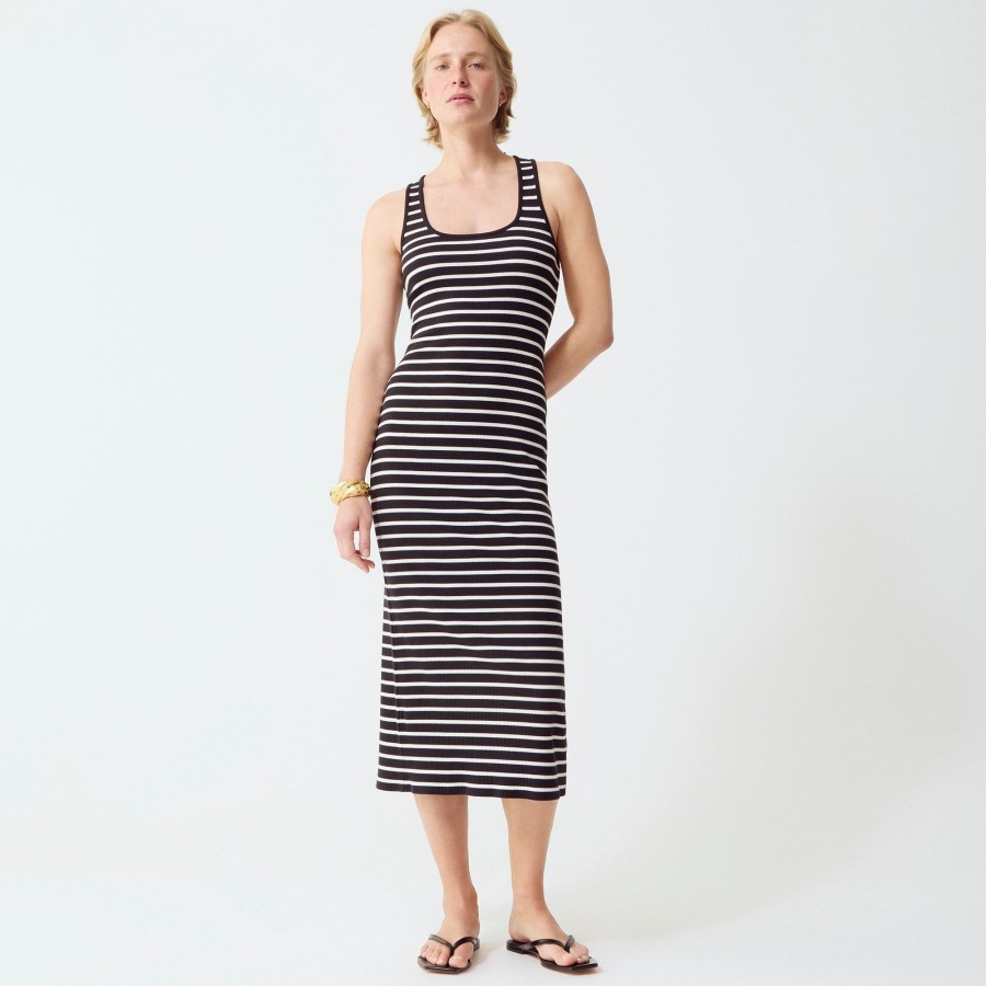 Online J.Crew Cross-Back Midi Dress In Striped Vintage Rib