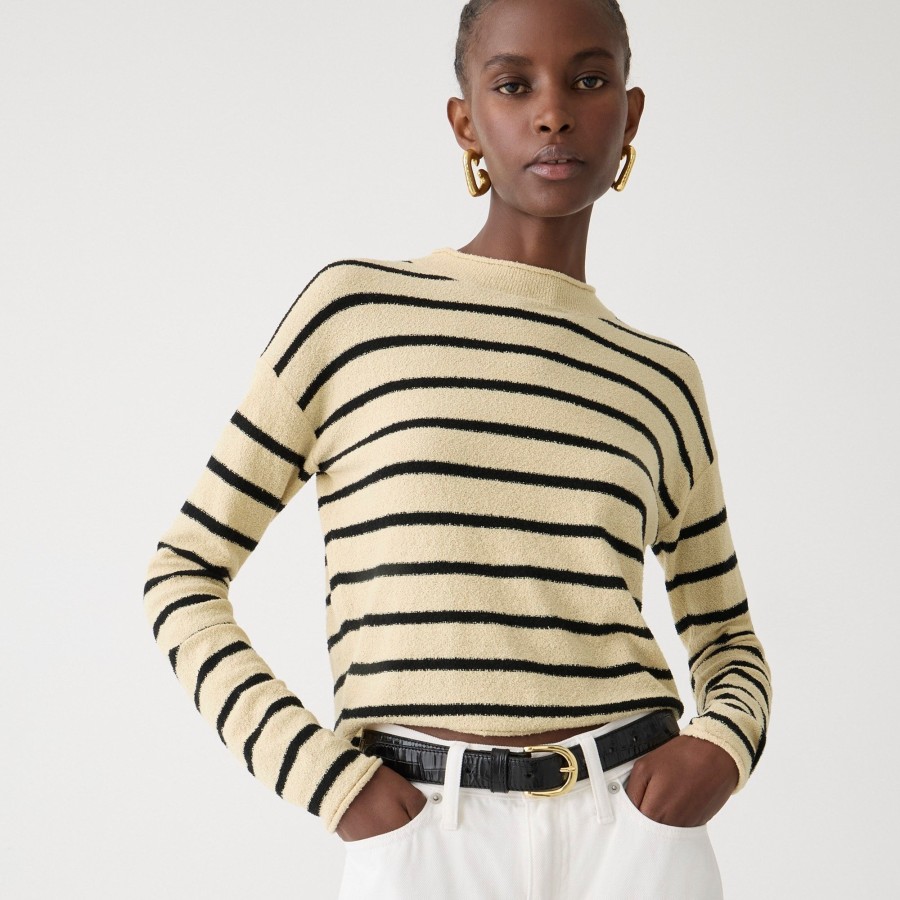 Wholesale J.Crew Cropped Boucle Rollneck Sweater In Stripe