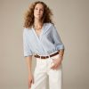 Clearance J.Crew Popover Shirt In Striped Airy Gauze