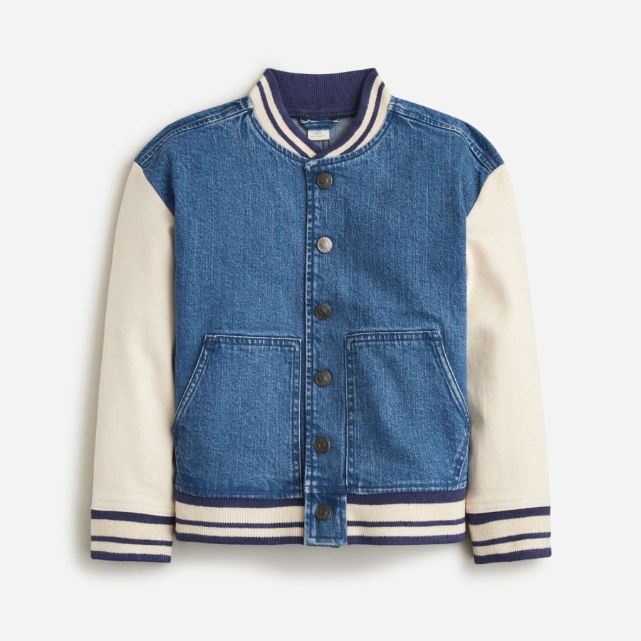 Hot J.Crew Limited-Edition Kids' Denim Varsity Jacket