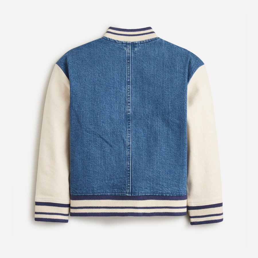 Hot J.Crew Limited-Edition Kids' Denim Varsity Jacket