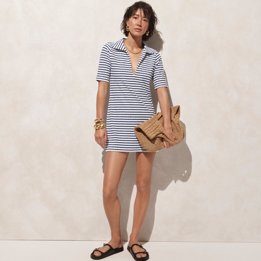 Best J.Crew Polo Mini Dress In Striped Towel Terry