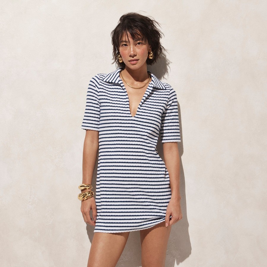 Best J.Crew Polo Mini Dress In Striped Towel Terry