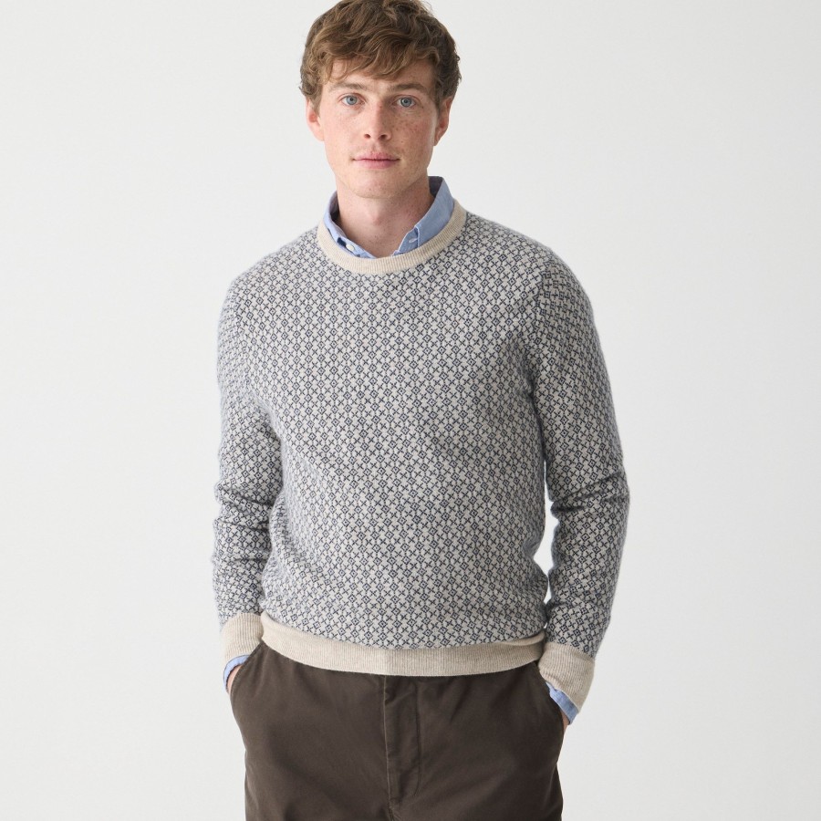 Online J.Crew Cashmere Jacquard Crewneck Sweater