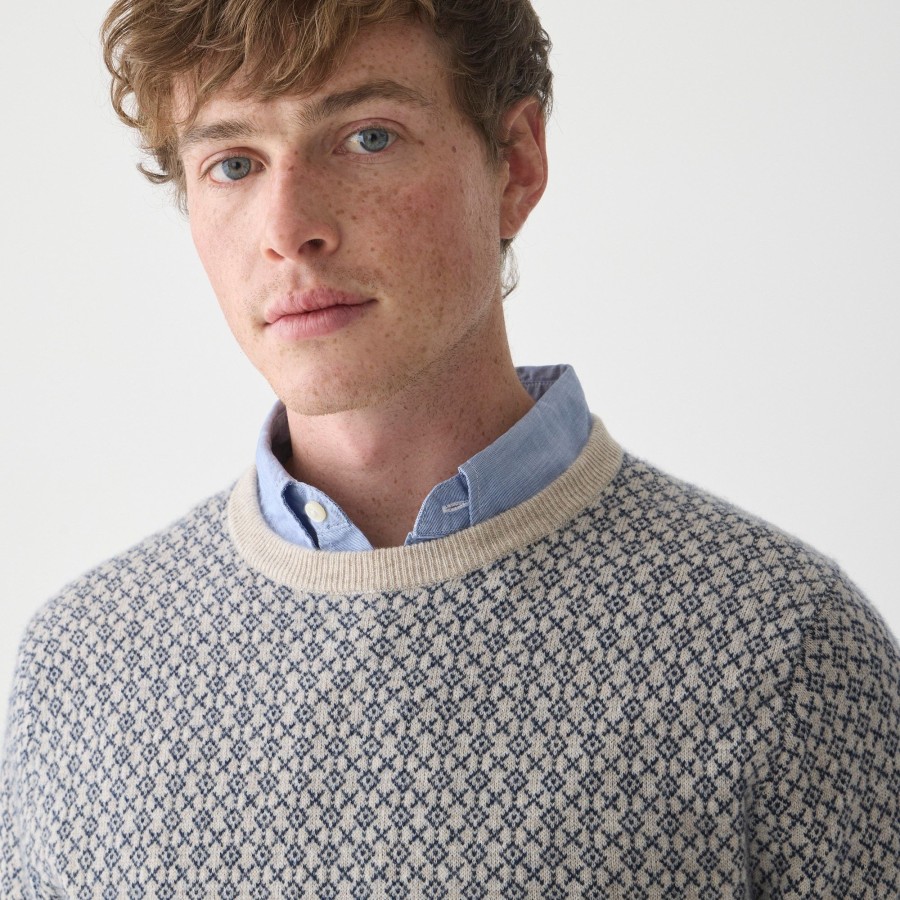 Online J.Crew Cashmere Jacquard Crewneck Sweater