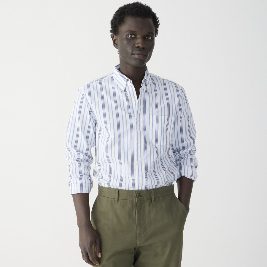 Clearance J.Crew Secret Wash Cotton Poplin Shirt In Stripe