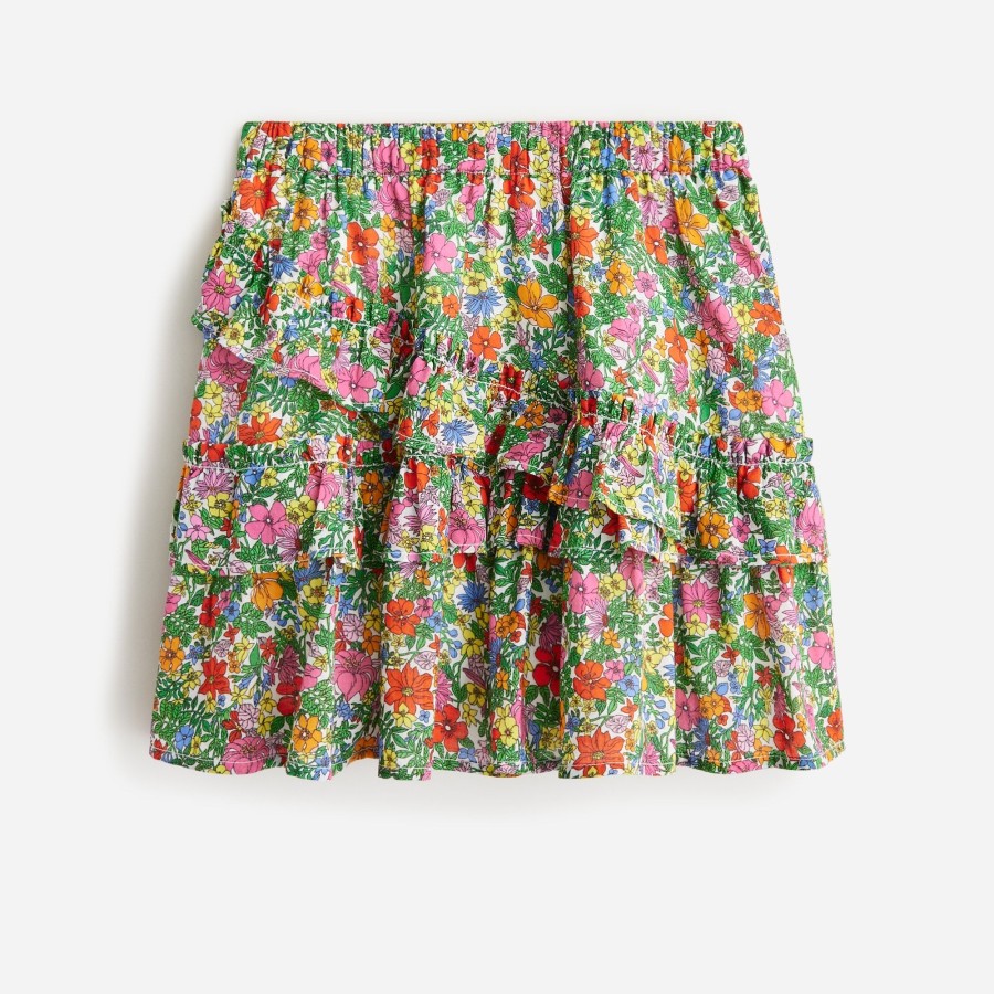 Online J.Crew Girls' Asymmetrical Ruffle Mini Skirt In Floral Cotton Voile