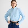 New J.Crew Cropped Fitted-Waist Button-Up Shirt In Stripe