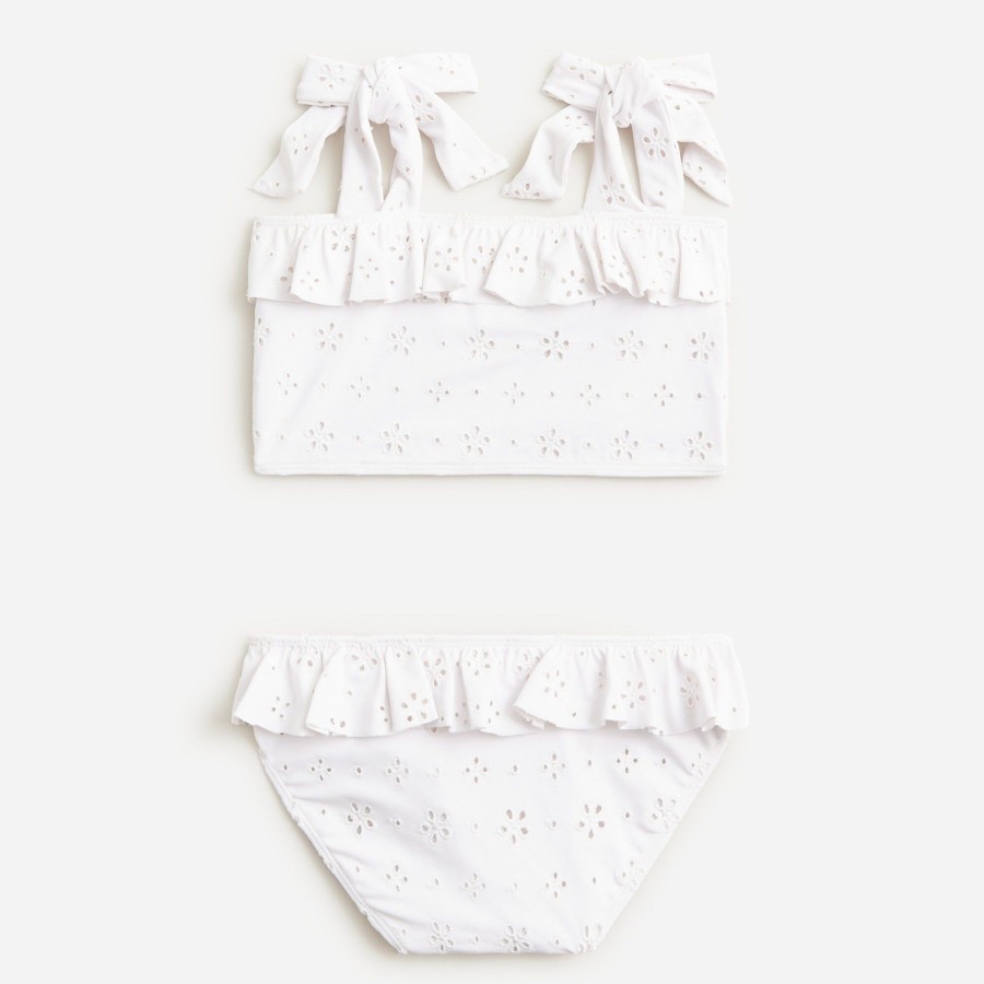 Wholesale J.Crew Minnow X Crewcuts Girls' Eyelet Tie-Shoulder Two-Piece Swimsuit With Upf 50+