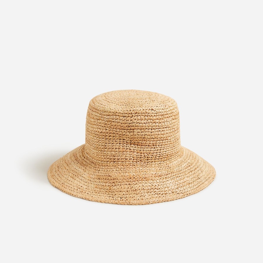 Hot J.Crew Wide-Brim Raffia Bucket Hat