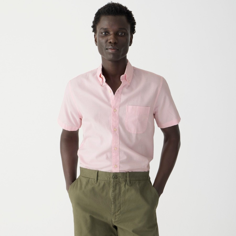 Clearance J.Crew Short-Sleeve Broken-In Organic Cotton Oxford Shirt