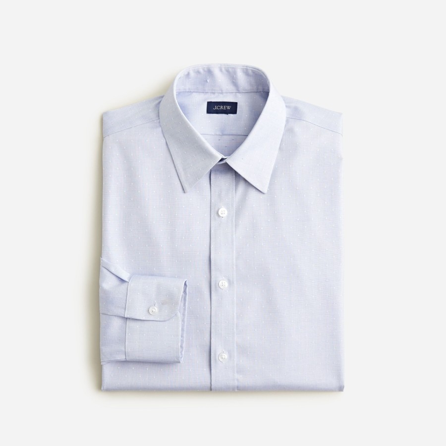 New J.Crew Bowery Wrinkle-Free Dobby Dress Shirt With Point Collar