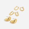 Best J.Crew Sculptural Gold Earrings Set-Of-Three