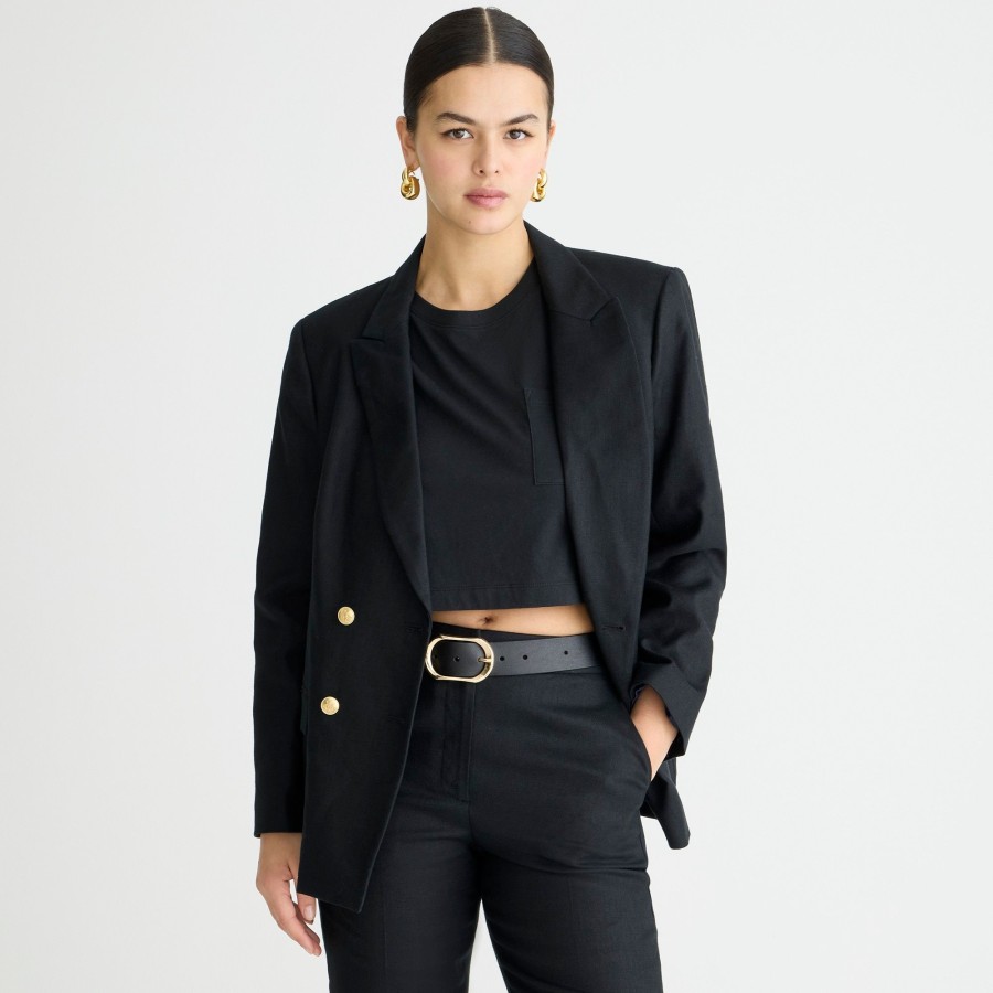 Online J.Crew Greta Blazer In Stretch Linen Blend