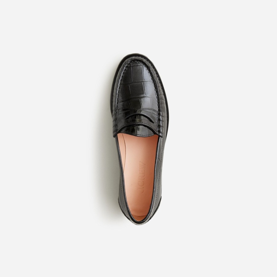 Clearance J.Crew Winona Lug-Sole Penny Loafers In Suede