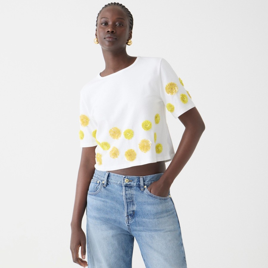 Best J.Crew Limited-Edition Flower Applique T-Shirt