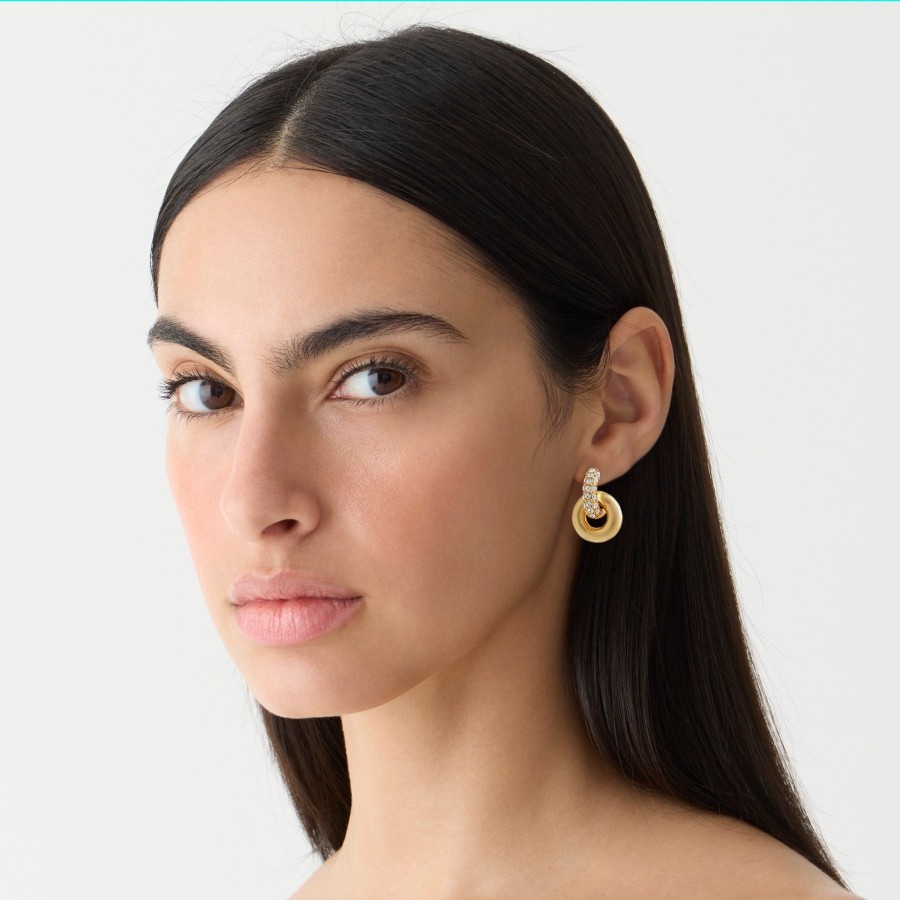 Online J.Crew Pave Crystal Layered Hoop Earrings